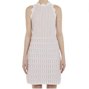 Ted Baker Women’s 4 Owstie Dress Light Pink Scalloped Short Sleeveless Dress
